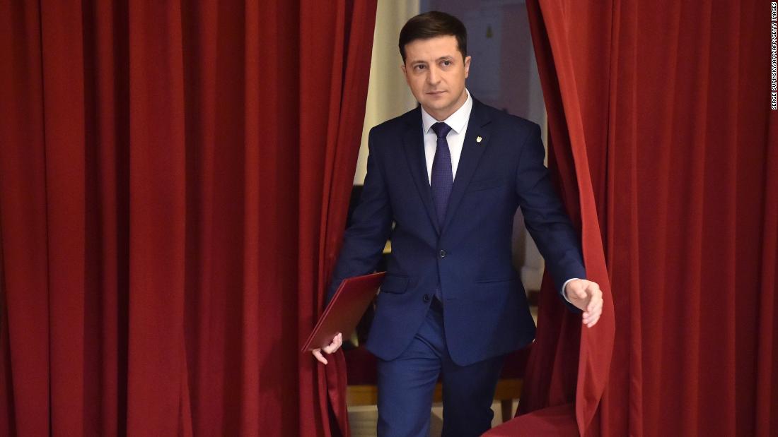 Volodymyr Zelensky celebrates victory in Ukraine’s presidential